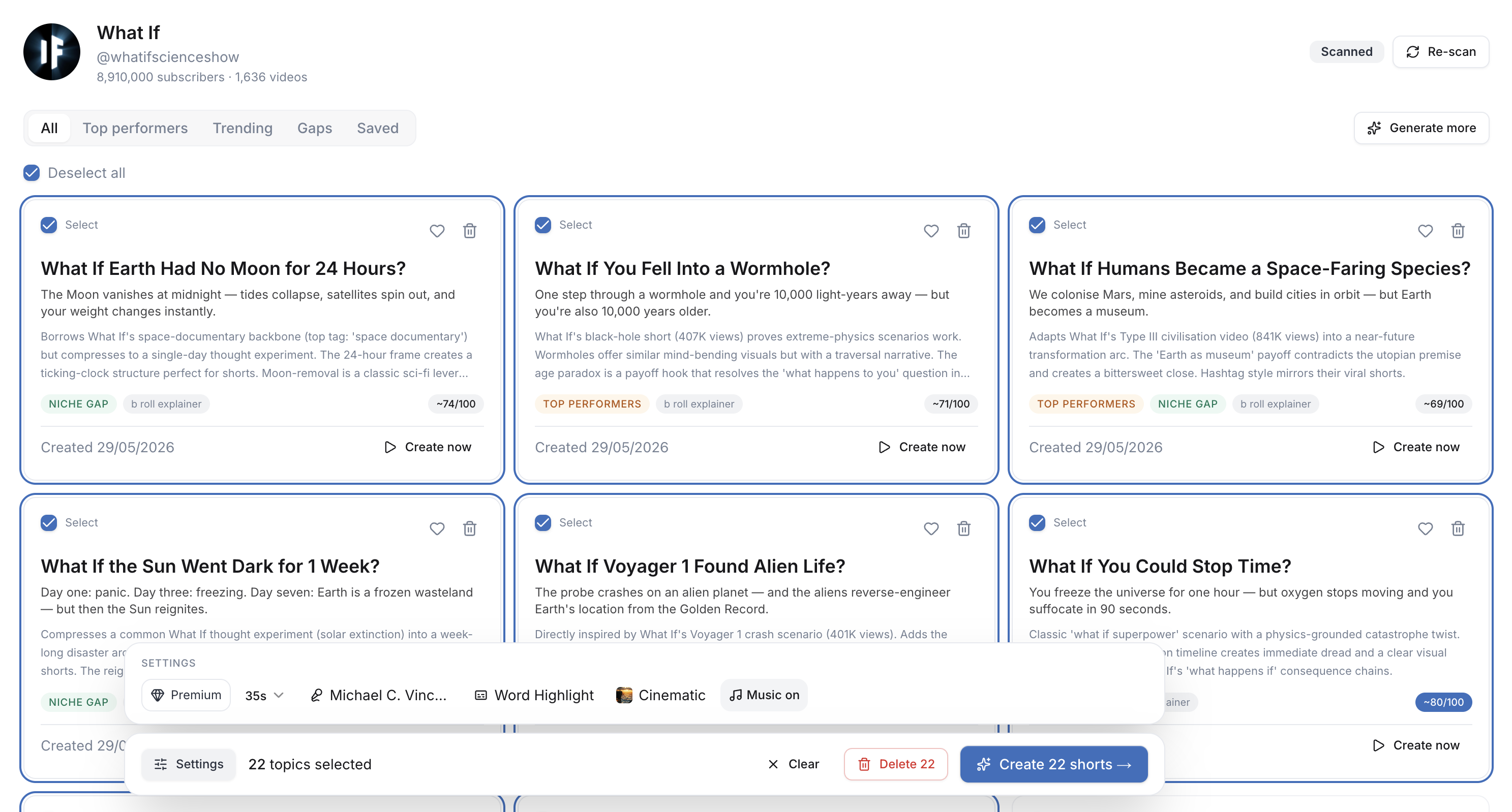 Bulk creation in the Bloobel workspace